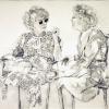Archive Lucy Gans, Nana and Anne, graphite on Arches cover paper 29 x 42inches